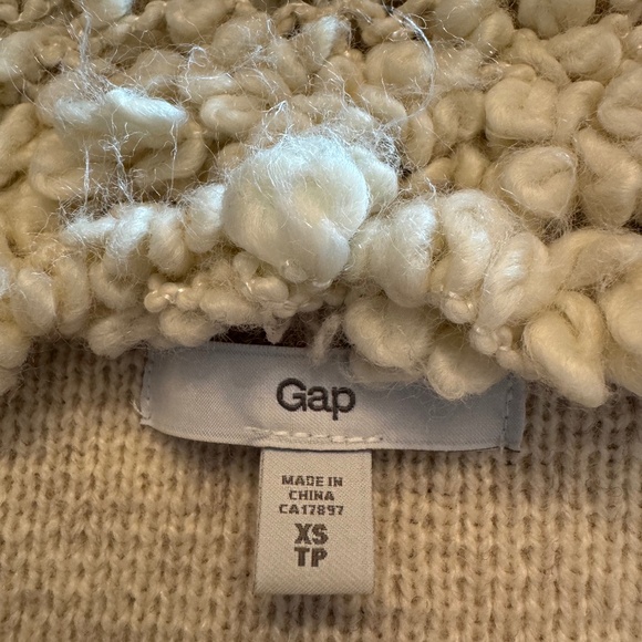 ✨ Gap Lambswool Asymmetrical Zip Cardigan - Cozy Sherpa Collar - XS - Picture 15 of 16